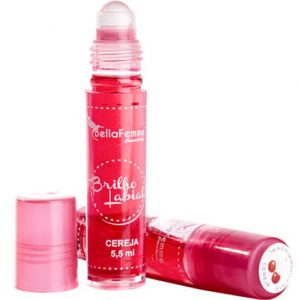 Brilho labial Roll On de 5,5 ml sabor Cereja da marca Bella Femme