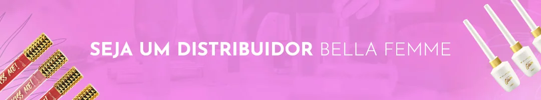 banner de distribuidora de maquiagem Bella Femme